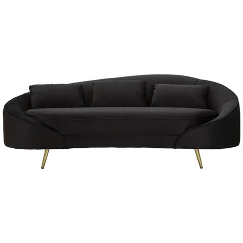 Divano 3 Posti Oslo Concuscini  Nero Cm 185x84x68 - Foto 1