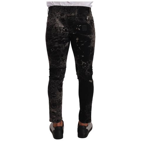 Jeans Skinny Slim Fit Con Fantasia Nera - It48 - M - Foto 2