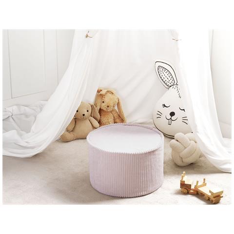 Pouf Zikria Velluto Beige Chiaro - Foto 1
