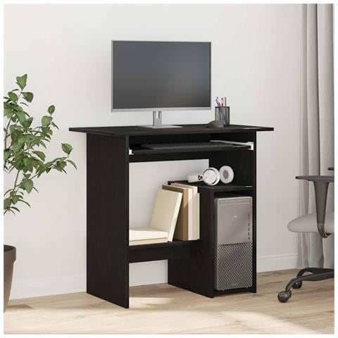 Scrivania Rovere Nero 80x45x74 cm in Legno Multistrato - Foto 1