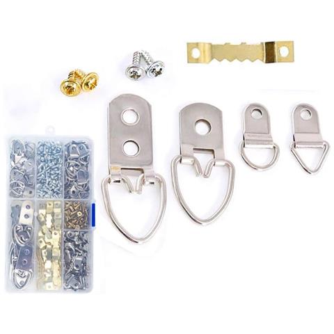Kit Di Montaggio Per Cornici 270 Pezzi Con Anelli A D, Ganci A Dente Di Sega E Viti - Foto 4