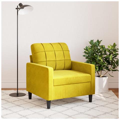 Poltrona Giallo 60 Cm Velluto - Foto 3