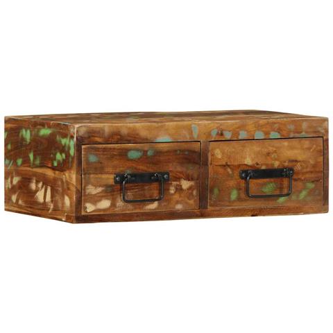 Mobile Tv A Parete 60x30x19 Cm In Legno Massello Di Recupero - Foto 1