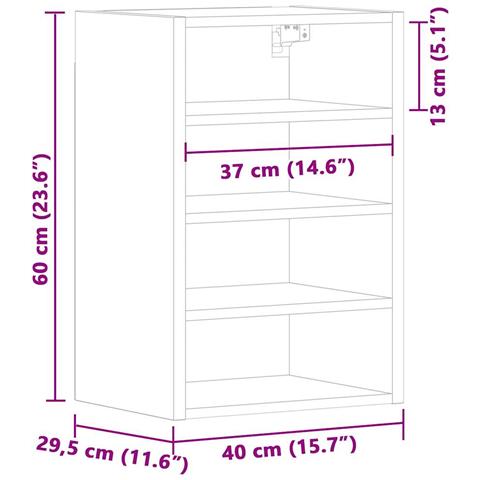 Mobile Pensile “Riga” Grigio Cemento 40x29,5x60 cm - Foto 10