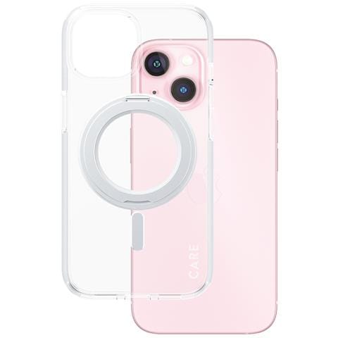 CARE Feature Case Transparent w. Silver Kickstand & MagSafe iPhone 15 - Foto 1