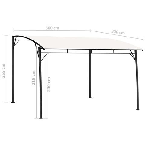 Lusso Casadino -  Tenda Parasole Da Giardino 3x3x2,55 M Crema - Foto 6