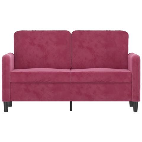 Lusso Casadino -  Divano A 2 Posti Rosso Vino 120 Cm In Velluto - Foto 2