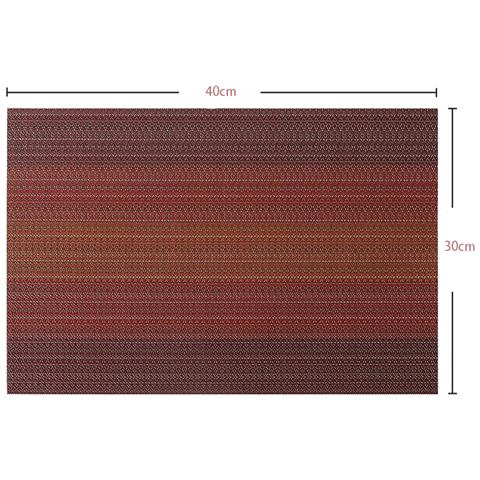 Set Di 6 Tovagliette Resistenti Al Calore 30x45 Cm, Tovagliette In Pvc Intrecciato, Antiscivolo, Lavabili E Facili Da Pulire Red - Foto 4