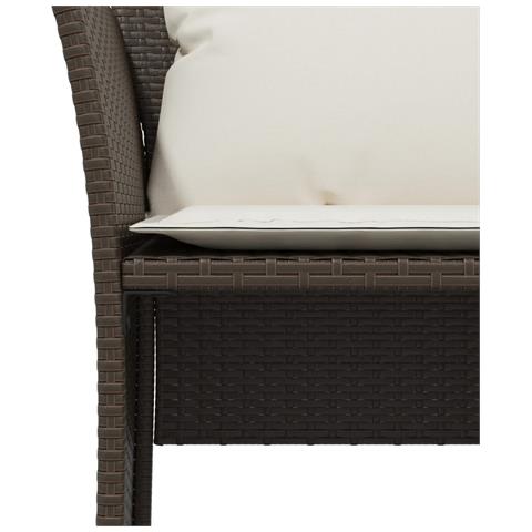 Sedia da Giardino con Poggiapiedi in Polyrattan Marrone - Foto 9