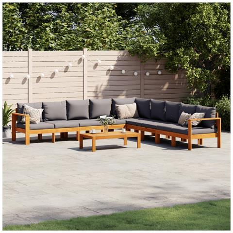 Set Divano da Giardino 6 pz con Cuscini in Massello di Acacia - Foto 2