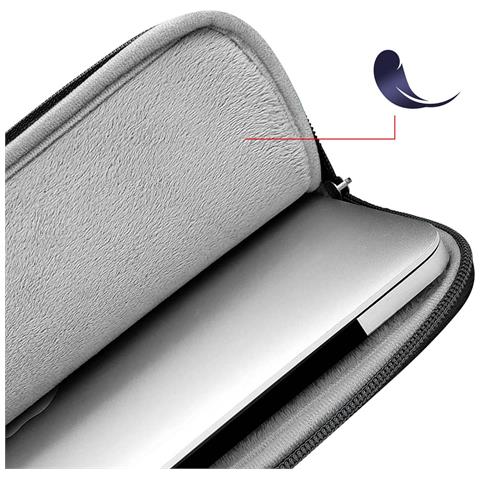 Custodia Zero Sleeve Ultra Sottile Per Laptop Macbook Pro 16"" Fodera Antiurto, Nero - Foto 5