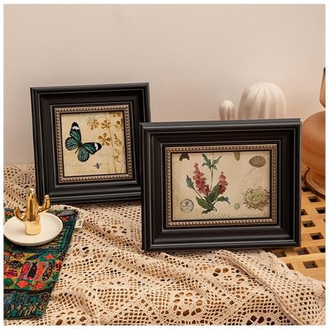 Cornice Portafoto Vintage Argento Nero In Resina - Espositore Retro Per Tavolo E Parete 12 Pollici - Foto 5