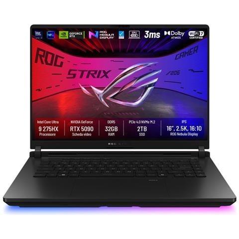 Notebook Rog Strix Scar 16 (2025) G635lx-rw132w Intel Core Ultra 9 275hx 32gb Nvidia Geforce Rtx 5090 Ssd 2tb 16” 2.5k Win11 Tastiera Retroilluminata - Foto 1