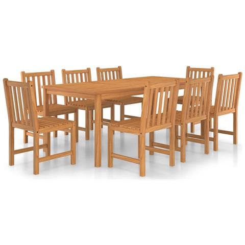 Set da pranzo da giardino 9 pz 200x100 cm in legno massello di teak - Foto 1