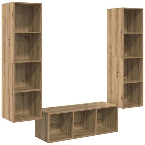 Set di mobili TV 3 pcs rovere artigianale 37 x 37 x 142.5 cm - Foto 1