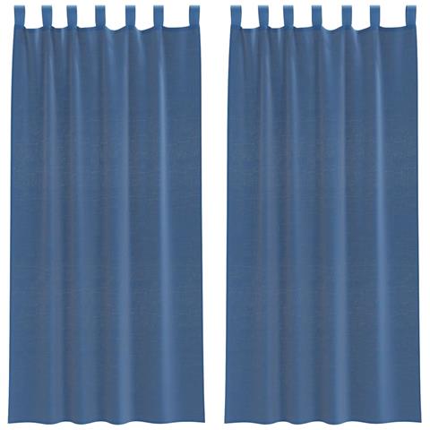 Tende in Voile con Passanti 2 pz Blu Reale 140x225 cm - Foto 1