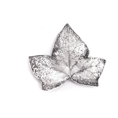 Spilla A Forma Di Foglia Placcata In Argento 6,5x7cm ""foglia D'autunno"" - Foto 1