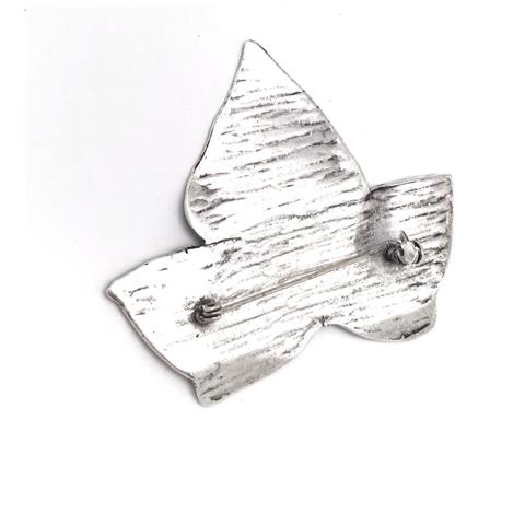 Spilla A Forma Di Foglia Placcata In Argento 6,5x7cm ""foglia D'autunno"" - Foto 2