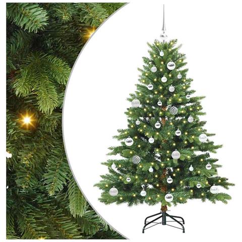 Albero di Natale artificiale con 150 LED Verde 150 cm PE e PVC - Foto 1