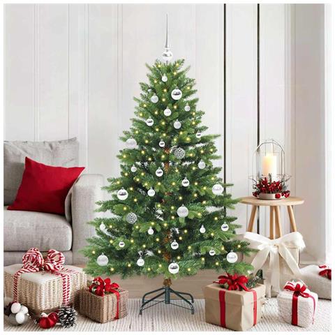 Albero di Natale artificiale con 150 LED Verde 150 cm PE e PVC - Foto 2