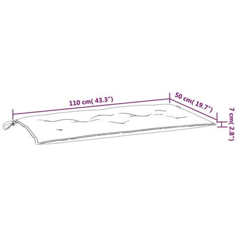 Cuscino per Panca Azzurro 110x50x7 cm in Tessuto Oxford - Foto 7