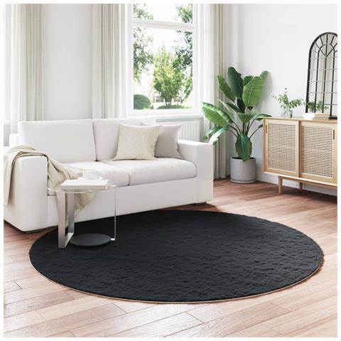 Tappeto in Pelliccia Sintetica di Coniglio Olite Nero Ø 160 cm - Foto 2