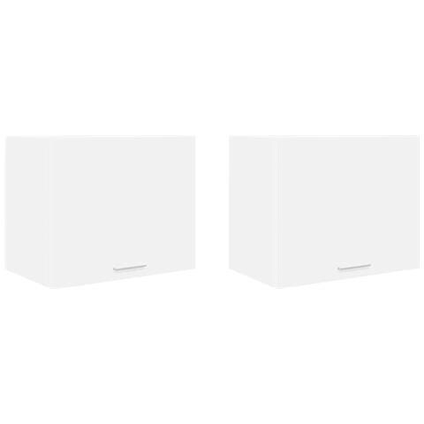 Armadio pensile con porta Riga 2 pcs Bianco 50 x 31 x 40 cm - Foto 1