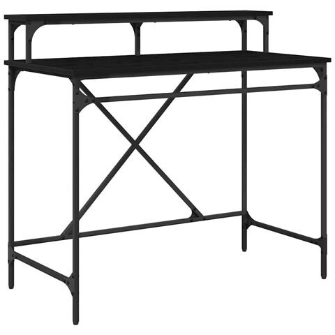 Scrivania Rovere Nero 100 x 50 x 90 cm Legno multistrato - Foto 1