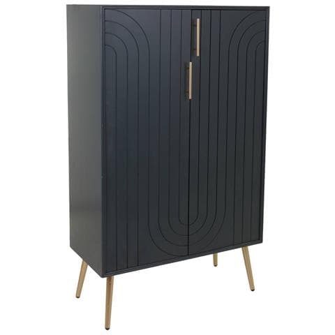 Armadio In Legno E Metallo Nero 75x37x126,5h - Foto 1