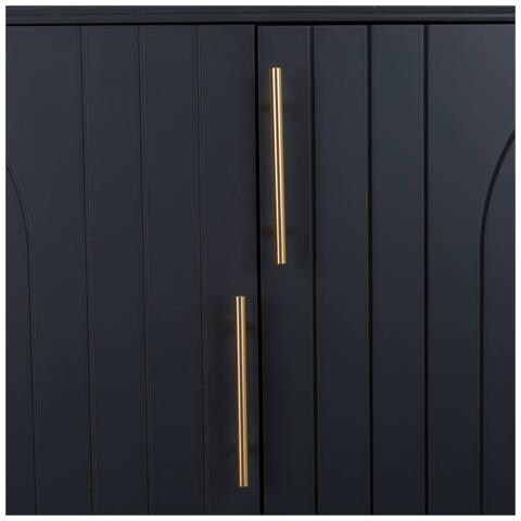 Armadio In Legno E Metallo Nero 75x37x126,5h - Foto 7