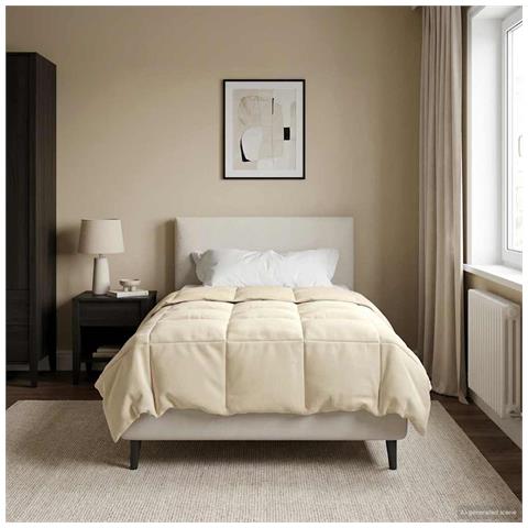 Duvet Invernale Trapuntato Crema 140 x 220 cm Microfibra - Foto 2