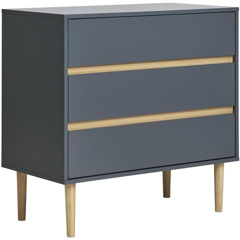 Cassettiera Bisley A 3 Cassetti In Legno Grigio Scuro 80×40×80 Cm - Foto 2