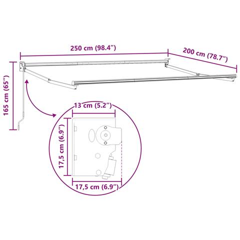 Telaio per tende da sole retrattile manuale Bianco 2,5 x 2 m - Foto 8