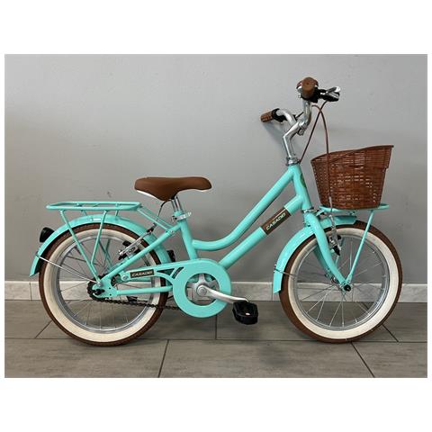 Bici Da Bambina Stile Vintage Misura 16 Bicicletta Bimba Senza Cambio 1v Completa Di Accessori Con Cestino E Luci A Led - Tiffany - Foto 1