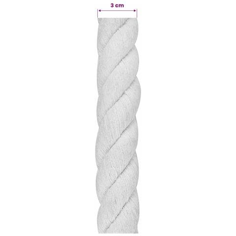 Corda Bianco 3 x 3 x 2500 cm Cotone - Foto 5