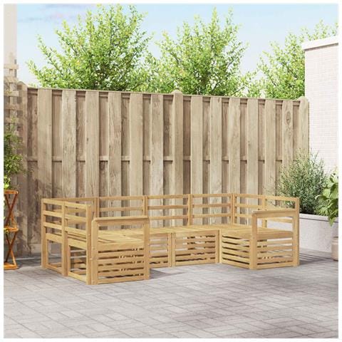 Set di divani da esterno 6 pcs Bianco 245 x 128,5 x 73 cm - Foto 2