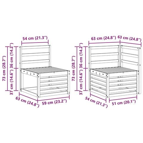 Set di divani da esterno 6 pcs Bianco 245 x 128,5 x 73 cm - Foto 7