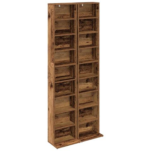 Mobile per CD 2 pz Legno di quercia 33 x 23,5 x 175 cm - Foto 1