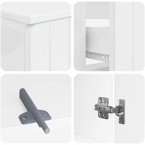 Set di Armadi da Bagno da 2 Pezzi ZWOLLE Bianco Lucido - Foto 2