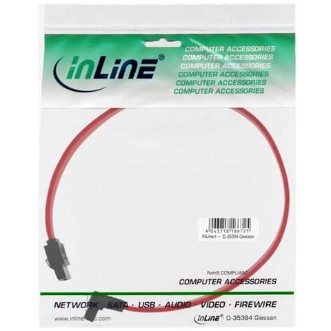 cavo sata 7pin l-form a sata 7pin l-form, max 1,5gbs, piatto, chiusura a scatto, connettore a 90 gradi, rosso, 0,3m - Foto 2