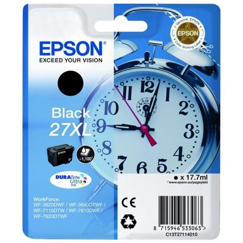 C13T27114022 Cartuccia Ink Originale Nera per WorkForce Pro WF-3640DTWF Capacità 1100 Pagine - Foto 1