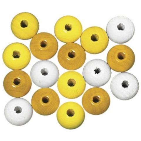 Rayher - 52 Pezzi - Perline In Legno Lucido Resistenti Ø10mm - Tonalita' Di Giallo - Foto 2