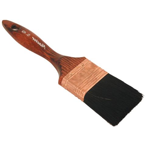 Pennellessa ""americana"", Pura Setola Cinese Di Prima Qualitã , Ghiera Ramata, Manico In Legno Trattato, Adatta Per Smalti, Uso Professionale. Misura 2 1/2"" - Foto 1