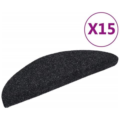 Tappetini Autoadesivi Per Scale 15 Pz 54x16x4 Cm Nero - Foto 1