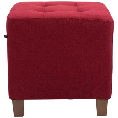 Poggiapiedi Divano Pharao - Sgabello Pouf Capitonné Imbottito in Tessuto I Sgabello Basso Salotto Piedini in Legno I Sgabello Quadrato da Sala 45x45 cm I Pouf Design Salotto Rosso - Foto 3