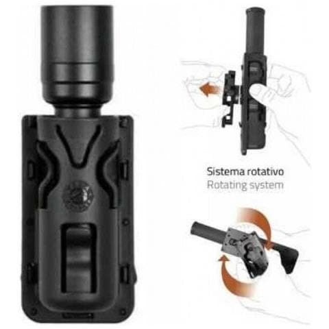 8vp61 Porta Torcia Universale Con Passante Rotativo 360° Polimero Nero - Foto 2