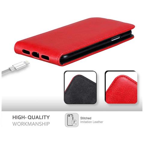 Cadorabo Custodia Compatibile Con Apple Iphone X / Xs In Rosso Mela - Coperchio Protettivo In Design Flip Con Chiusura Magnetica - Foto 9
