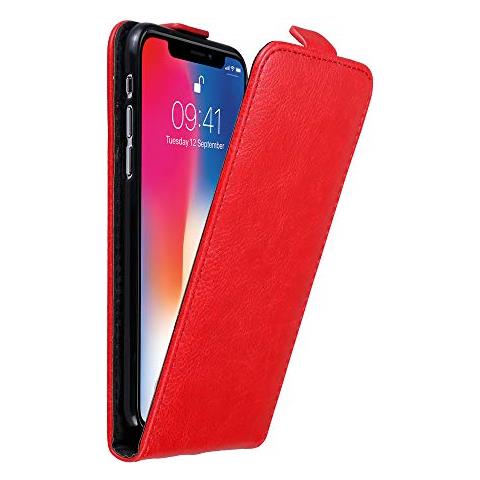 Cadorabo Custodia Compatibile Con Apple Iphone X / Xs In Rosso Mela - Coperchio Protettivo In Design Flip Con Chiusura Magnetica - Foto 1