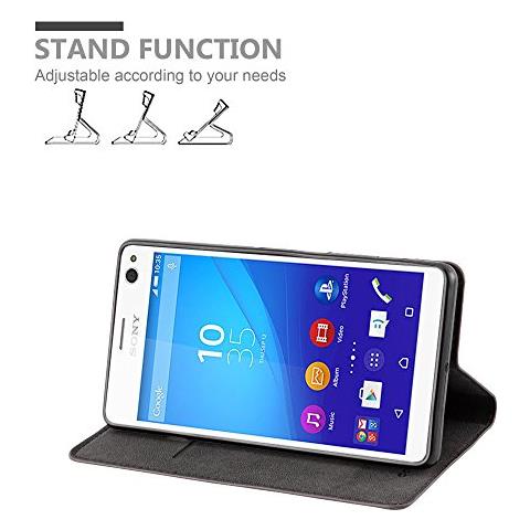 Custodia Compatibile Con Sony Xperia C4 In Bruno Caffè - Coperchio Protettiva Con Chiusura Magnetica, Funzione Stand E Tasca Per Le Carte - Foto 2