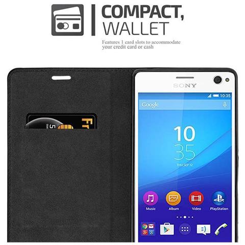 Custodia Compatibile Con Sony Xperia C4 In Bruno Caffè - Coperchio Protettiva Con Chiusura Magnetica, Funzione Stand E Tasca Per Le Carte - Foto 8